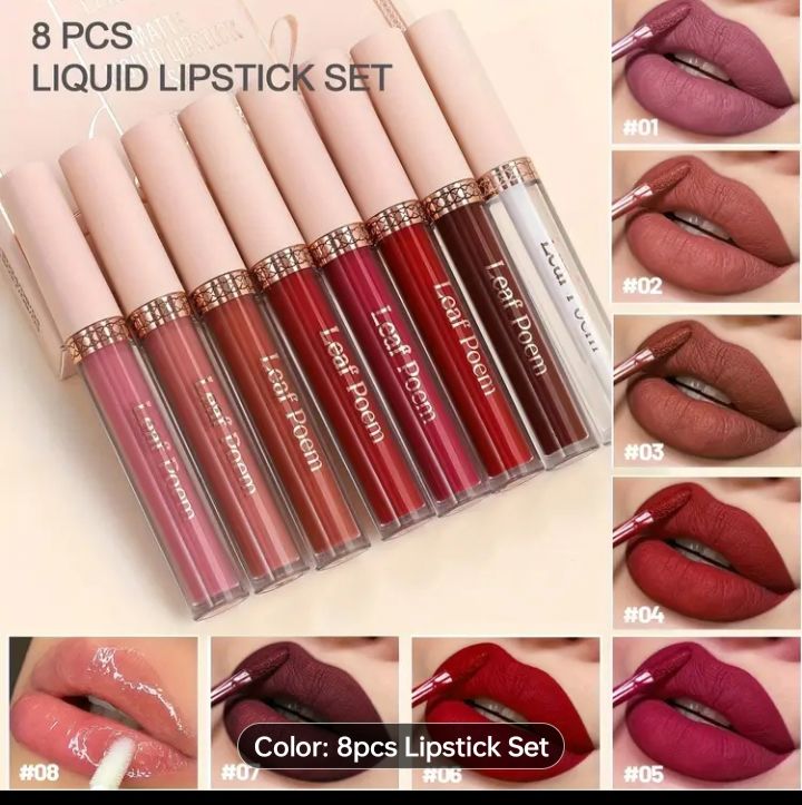 8Pcs Matte Liquid Lipstick Set